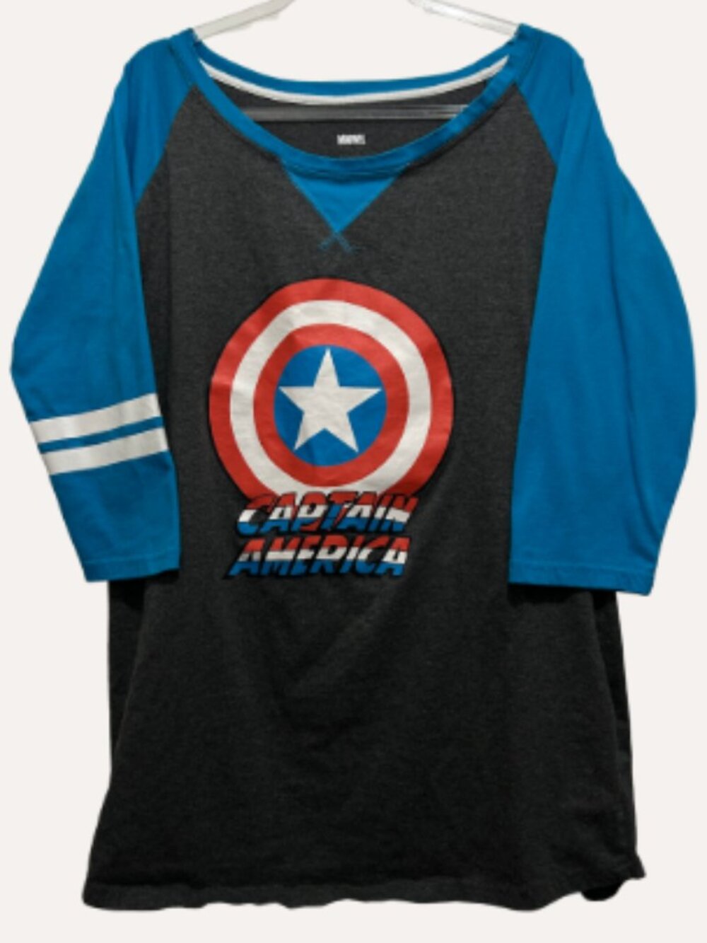 Captain America Long‑Sleeve Nightgown – Size XL